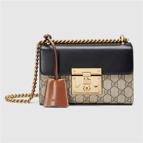 gucci small padlock gg supreme shoulder bag gu409487ca-brown|Padlock small shoulder bag in GG supreme .